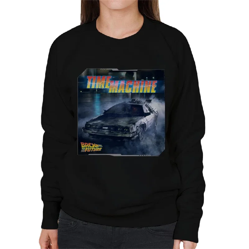 Back to the Future Time Machine Lightning Logo Women's Sweatshirt Hoodie with Lace Feminine Delicate Back to the Future Time Machine Lightning Logo Women's Sweatshirt Hoodie with Lace Feminine Delicate