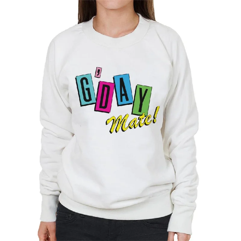 Neighbours Good Day Mate Women's Sweatshirt Hoodie with Hem Frayed Vintage Worn