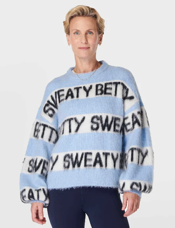 Sweaty Betty Knit Jumper - Breeze Blue Long Sweater Short Sweater Cropped Sweater
