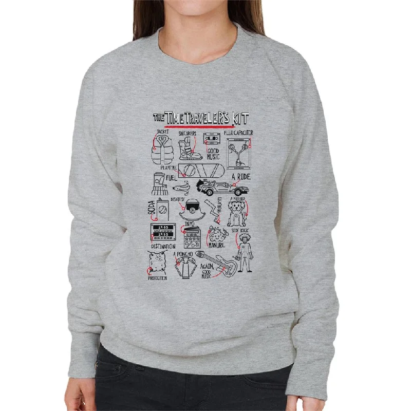 Back to the Future The Time Travelers Kit Women's Sweatshirt Hoodie with Embroidery Detailed Premium Back to the Future The Time Travelers Kit Women's Sweatshirt Hoodie with Embroidery Detailed Premium