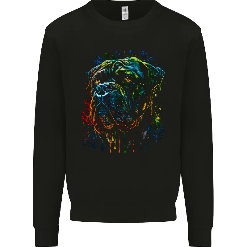 A Colourful Cane Corso Dog Mens Sweatshirt Jumper Hoodie with Neon Bright Vibrant