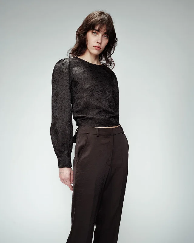Olly Backless Puff Sleeve Blouse Feminine Puff Blouse