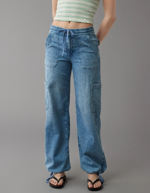 AE Dreamy Drape Stretch High-Waisted Baggy Cargo Jogger Jean Comfortable Low-Rise Jeans AE Dreamy Drape Stretch High-Waisted Baggy Cargo Jogger Jean Comfortable Low-Rise Jeans