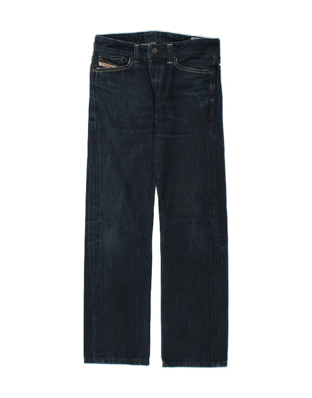 DIESEL Womens Viker Straight Jeans W29 L34 Navy Blue Cotton Classic Black Denim Jeans