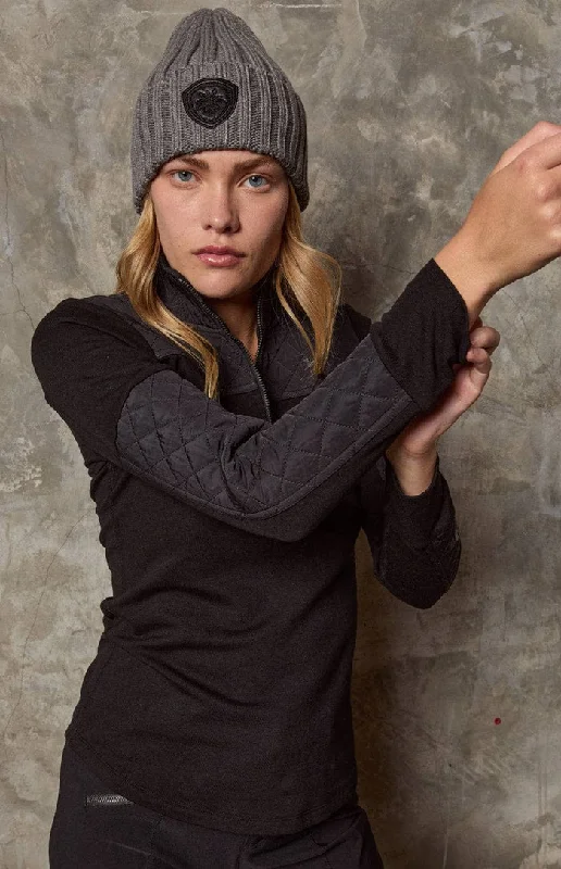 Women's Cody Mockneck Sweater Houndstooth Herringbone Solid