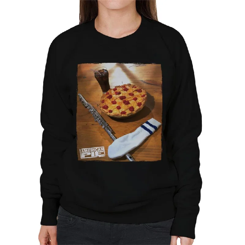 American Pie Flute Sock And Pie Women's Sweatshirt Hoodie with Strings Custom Fit Adjustable American Pie Flute Sock And Pie Women's Sweatshirt Hoodie with Strings Custom Fit Adjustable