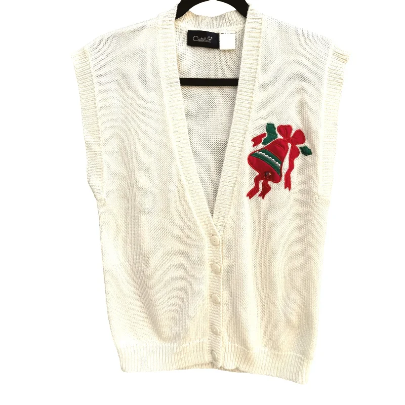 Catalina Vintage 70s Womens Christmas Embroidered Bell Knit Holiday Sweater Vest Rayon Fabric Velvet Fabric Corduroy Fabric Catalina Vintage 70s Womens Christmas Embroidered Bell Knit Holiday Sweater Vest Rayon Fabric Velvet Fabric Corduroy Fabric