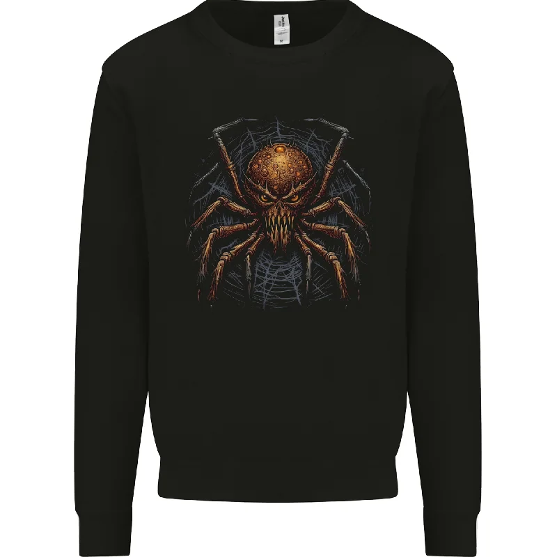 A Demon Spider Halloween Evil Mens Sweatshirt Jumper Zip Hoodie Drawstring Kangaroo Pocket