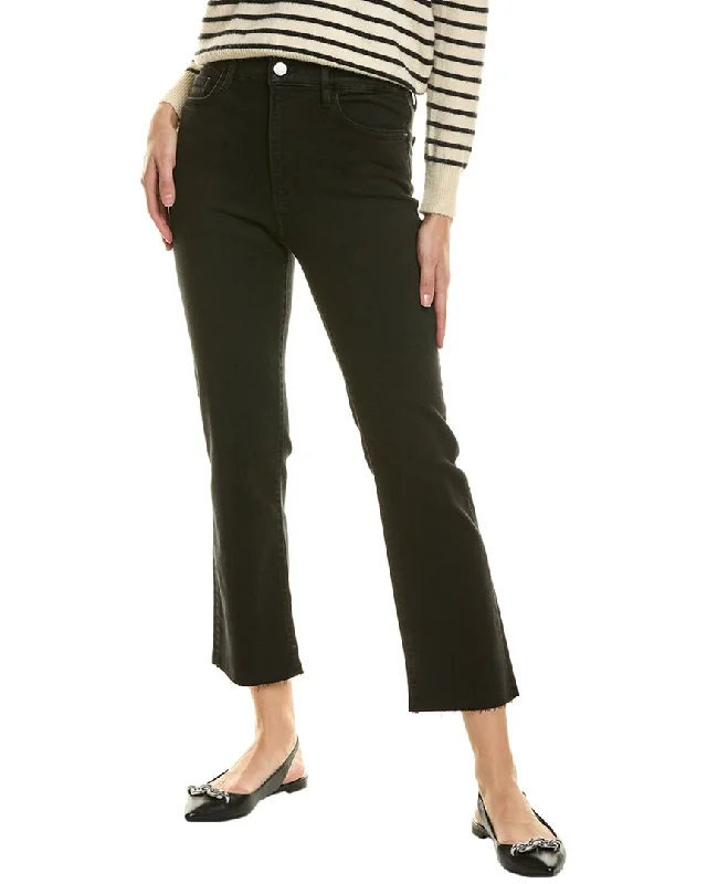 FRAME Denim Le High Black Thorn Straight Jean Elegant Wide-Leg Jeans