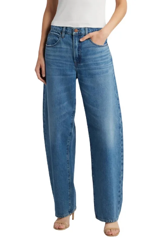 Low Slung Barrel Leg Jeans In Caramia Trendy Wide-Legged High-Waist Jeans