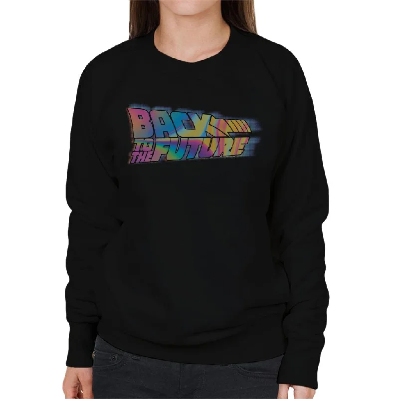Back to the Future Mist Gradient Logo Women's Sweatshirt Hoodie with Hem Drawcord Adjustable Customizable Back to the Future Mist Gradient Logo Women's Sweatshirt Hoodie with Hem Drawcord Adjustable Customizable