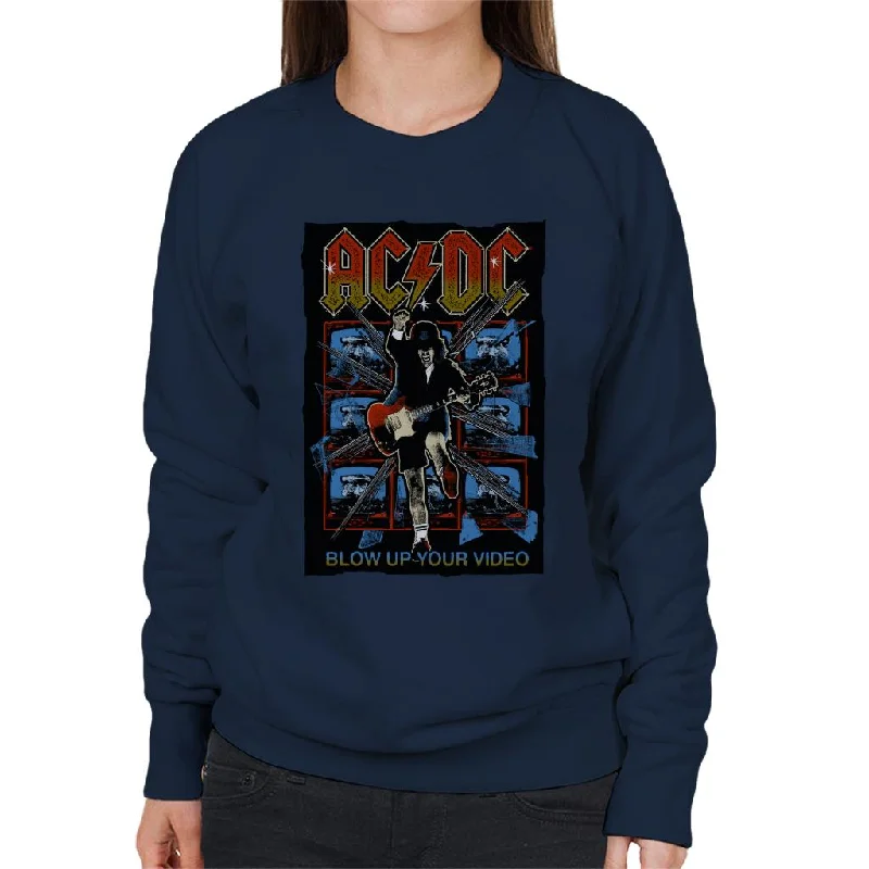 AC/DC Angus Young Blow Up Your Video Women's Sweatshirt Hoodie with High-Low Hem Asymmetrical Trendy AC/DC Angus Young Blow Up Your Video Women's Sweatshirt Hoodie with High-Low Hem Asymmetrical Trendy