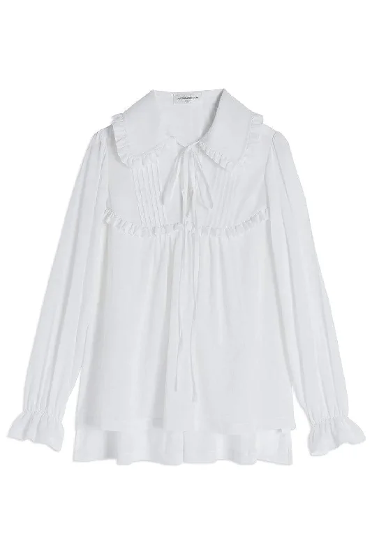 Gathered Detail Long Sleeve Blouse Polished Work Blouse