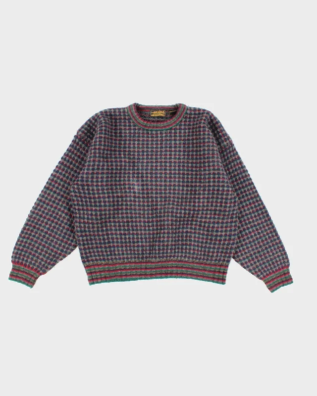 Vintage 80s Eddie Bauer Wool Jumper - XL Turtle Neck Boat Neck Asymmetrical Neck