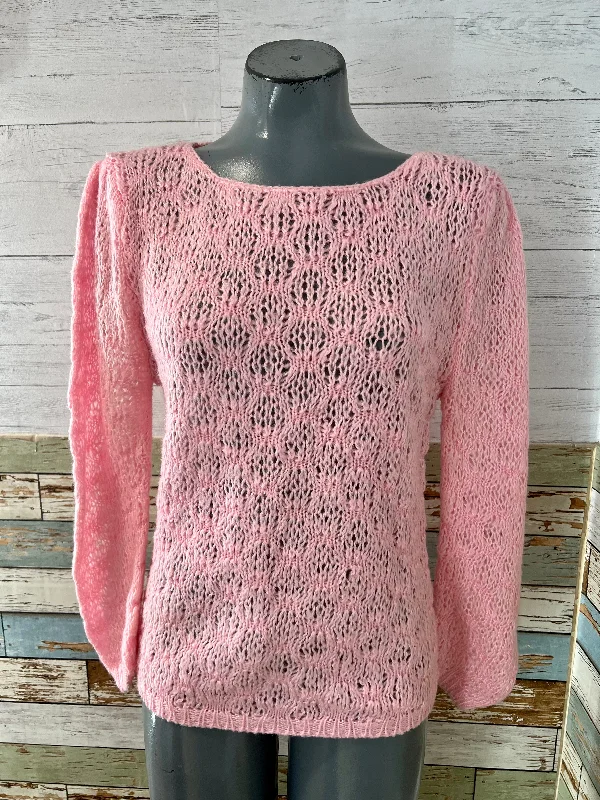 80’s Light Pink Texture Knit Round Neck Sweater By Knit Collections Modern Contemporary Chic 80’s Light Pink Texture Knit Round Neck Sweater By Knit Collections Modern Contemporary Chic