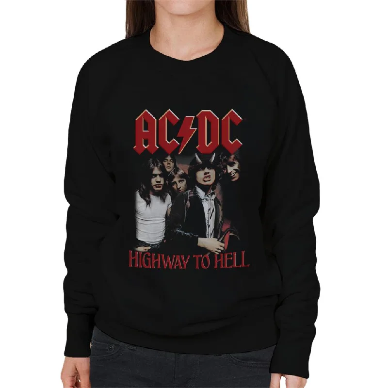 AC/DC Bandmates Highway To Hell Women's Sweatshirt Hoodie with Strings Custom Fit Adjustable AC/DC Bandmates Highway To Hell Women's Sweatshirt Hoodie with Strings Custom Fit Adjustable