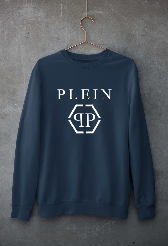 Plein Unisex Sweatshirt for Men/Women Hoodie with Metallic Shiny Futuristic