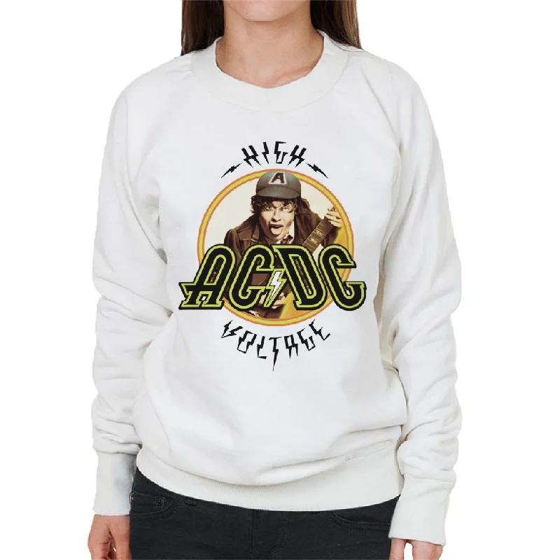 AC/DC High Voltage Angus Young Women's Sweatshirt Hoodie with Hem Patch Decorative Personalized AC/DC High Voltage Angus Young Women's Sweatshirt Hoodie with Hem Patch Decorative Personalized