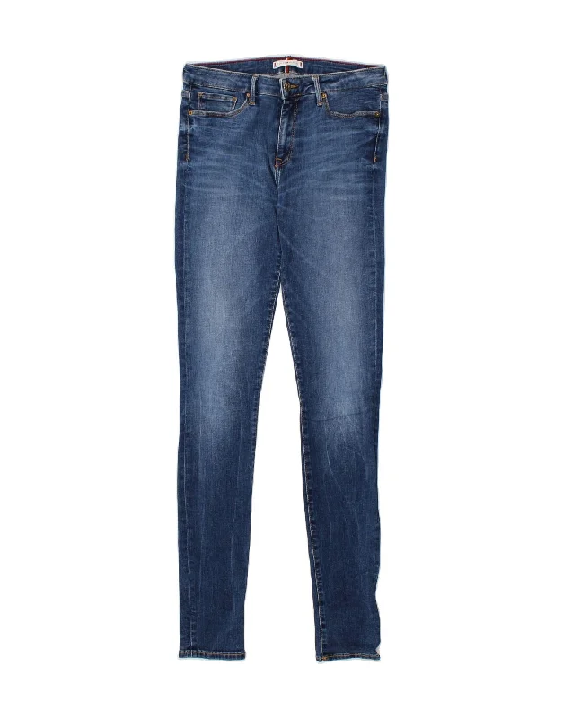 TOMMY HILFIGER Womens Como Skinny Jeans W29 L32 Navy Blue Cotton Comfortable Faded High-Rise Jeans TOMMY HILFIGER Womens Como Skinny Jeans W29 L32 Navy Blue Cotton Comfortable Faded High-Rise Jeans