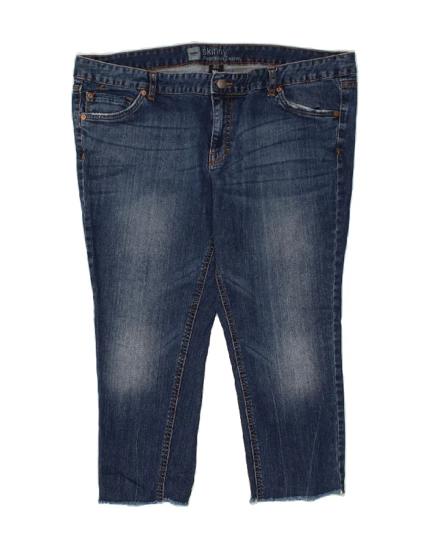 MOSSIMO Womens Capri Jeans US 18 2XL W42 L23 Navy Blue Cotton Elegant Wide-Leg Jeans MOSSIMO Womens Capri Jeans US 18 2XL W42 L23 Navy Blue Cotton Elegant Wide-Leg Jeans