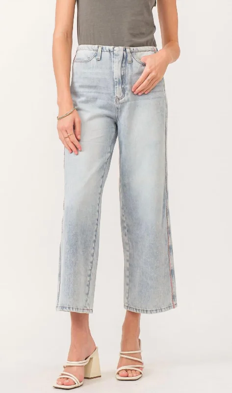 Polly Wide Leg Jean In Naples Wash Elegant High-Waisted Flared Jeans