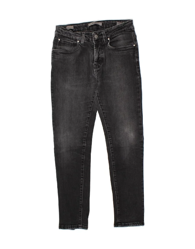 LIU JO Womens Skinny Jeans W30 L27  Grey Polyester Fashionable Raw Hem Bootcut Jeans
