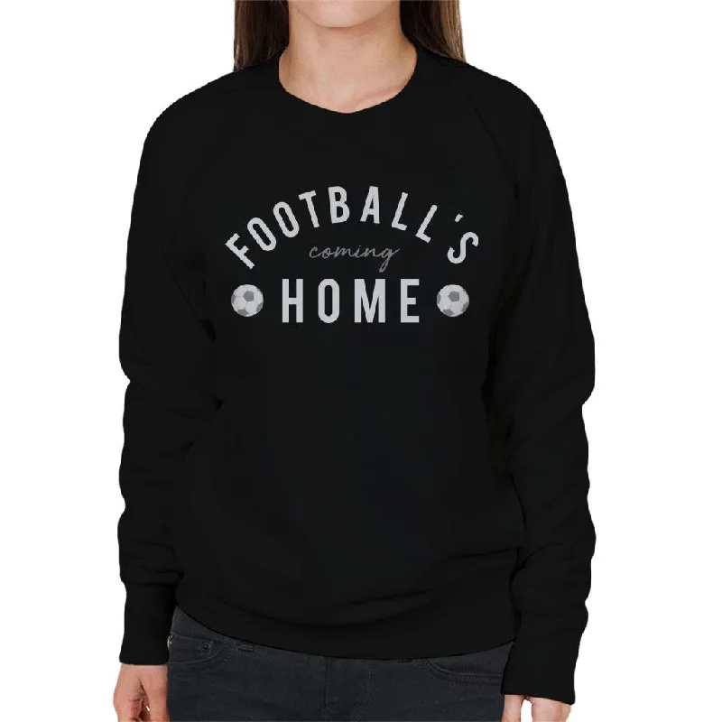 Football's Coming Home White And Grey Text Women's Sweatshirt Oversized Hoodie Comfort Casual Football's Coming Home White And Grey Text Women's Sweatshirt Oversized Hoodie Comfort Casual