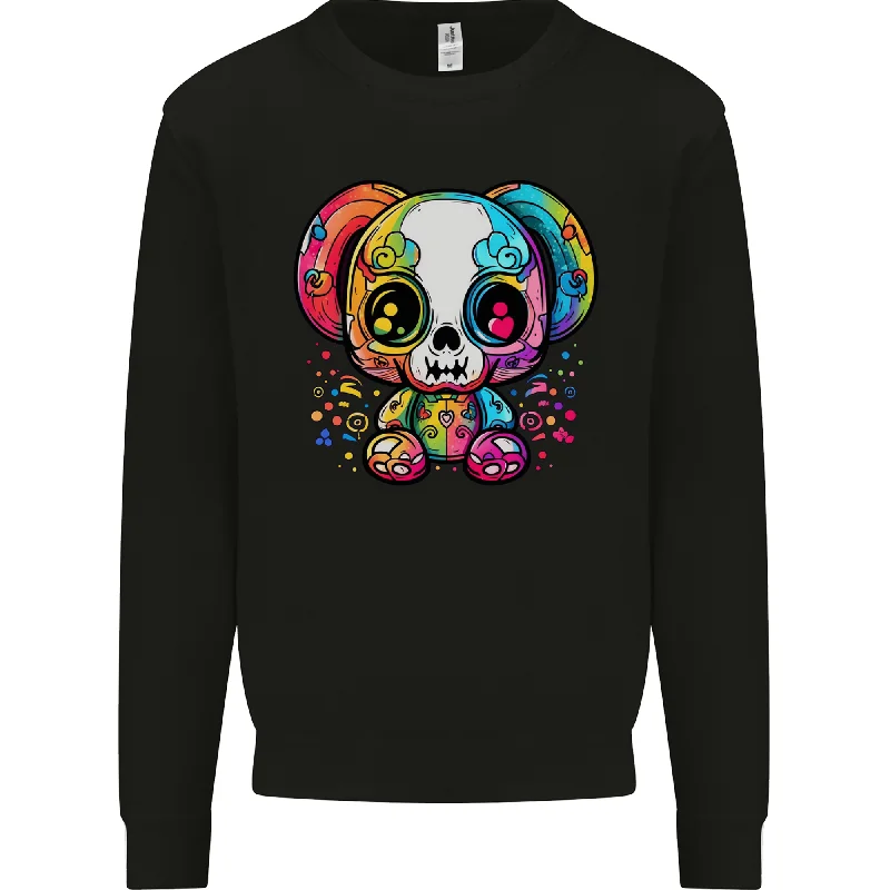 A Cute Teddy Bear Demon Skull Mens Sweatshirt Jumper Hoodie with Elastic Waist Stretchable Comfortable A Cute Teddy Bear Demon Skull Mens Sweatshirt Jumper Hoodie with Elastic Waist Stretchable Comfortable