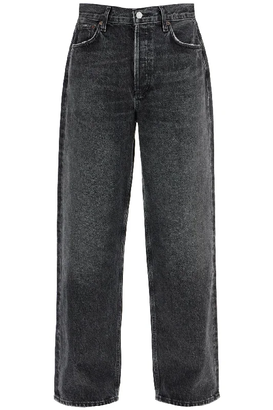 Ae Women's Low-Slung Baggy Jeans Stylish Paperbag Waist Denim