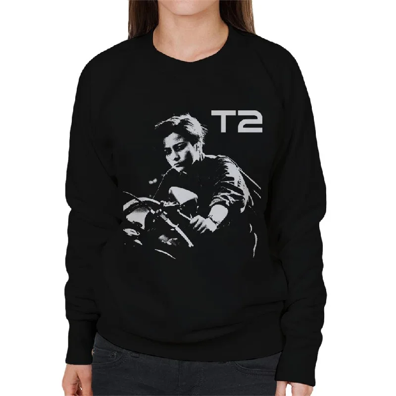 Terminator 2 Judgement Day John Connor Bike Women's Sweatshirt Hoodie with Set-In Sleeves Structured Classic Terminator 2 Judgement Day John Connor Bike Women's Sweatshirt Hoodie with Set-In Sleeves Structured Classic