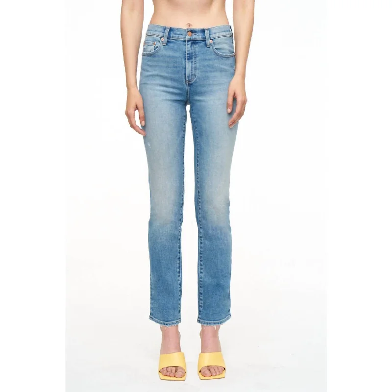 Monroe High Rise Jean In Hula Vintage Wash Trendy Wide-Legged High-Waist Jeans