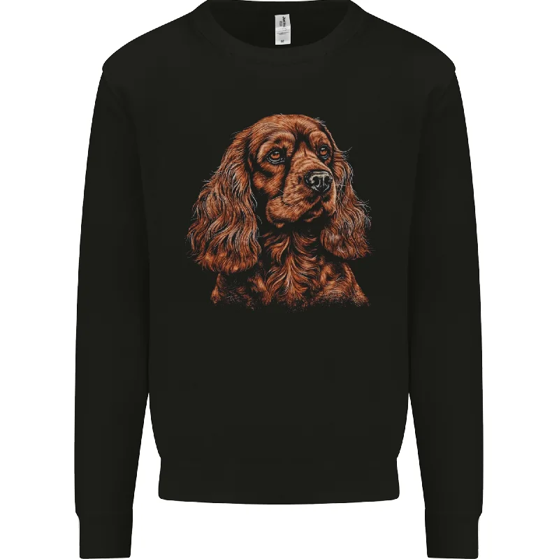 A Cute Cocker Spaniel Dog Mens Sweatshirt Jumper Hoodie with Hem Patch Decorative Personalized A Cute Cocker Spaniel Dog Mens Sweatshirt Jumper Hoodie with Hem Patch Decorative Personalized