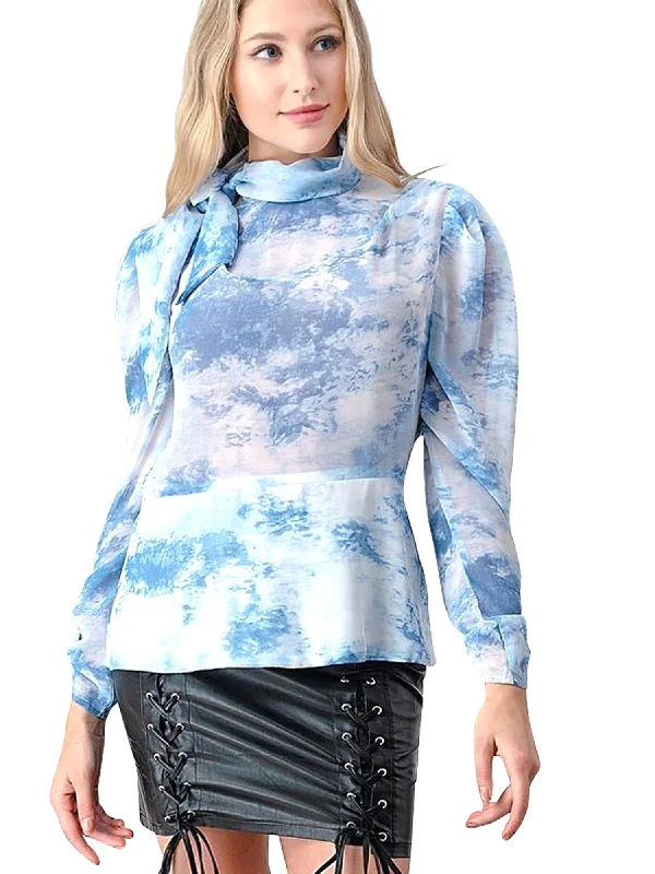 Evenuel Tie-Dye Scarf Blouse Lightweight Tunic Blouse