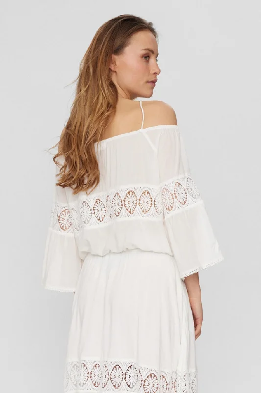 Gaia Blouse Bright White Lightweight Chiffon Blouse