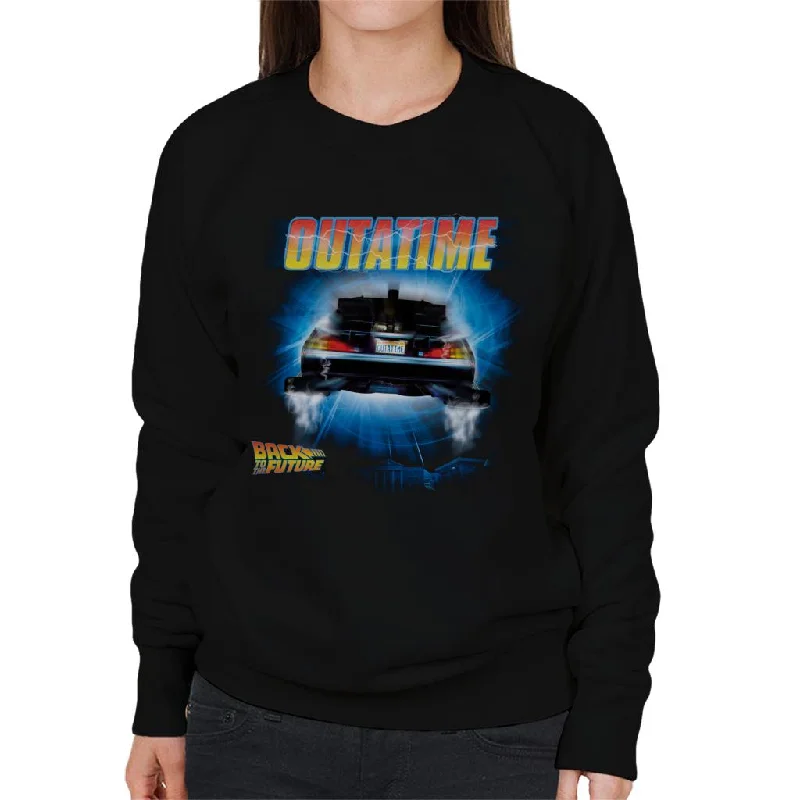 Back to the Future Outa Time Women's Sweatshirt Hoodie with Emblem Brand Identity