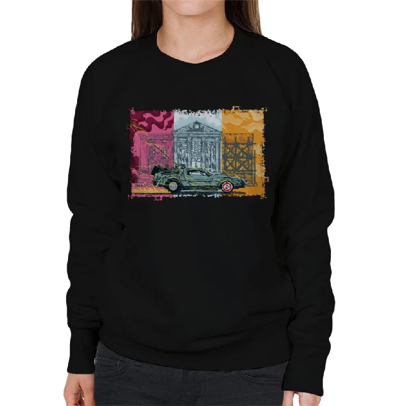 Back to the Future Lightning Shocking Delorean Women's Sweatshirt Hoodie with Zipper Versatile Modern Back to the Future Lightning Shocking Delorean Women's Sweatshirt Hoodie with Zipper Versatile Modern