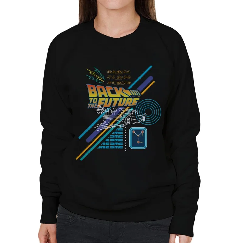 Back to the Future Delorean Outline Countdown Women's Sweatshirt Zip Hoodie Drawstring Kangaroo Pocket Back to the Future Delorean Outline Countdown Women's Sweatshirt Zip Hoodie Drawstring Kangaroo Pocket