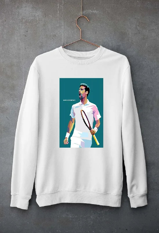 Novak Djokovic Tennis Unisex Sweatshirt for Men/Women Hoodie with Slit Hem Functional Movement Novak Djokovic Tennis Unisex Sweatshirt for Men/Women Hoodie with Slit Hem Functional Movement