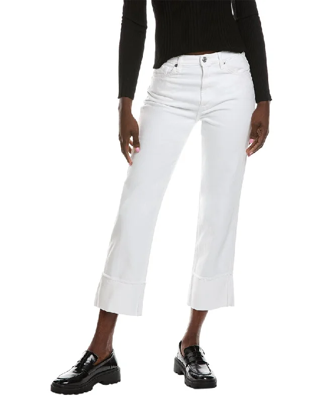 7 For All Mankind Logan White Stovepipe Jean Chic Ripped Jeans