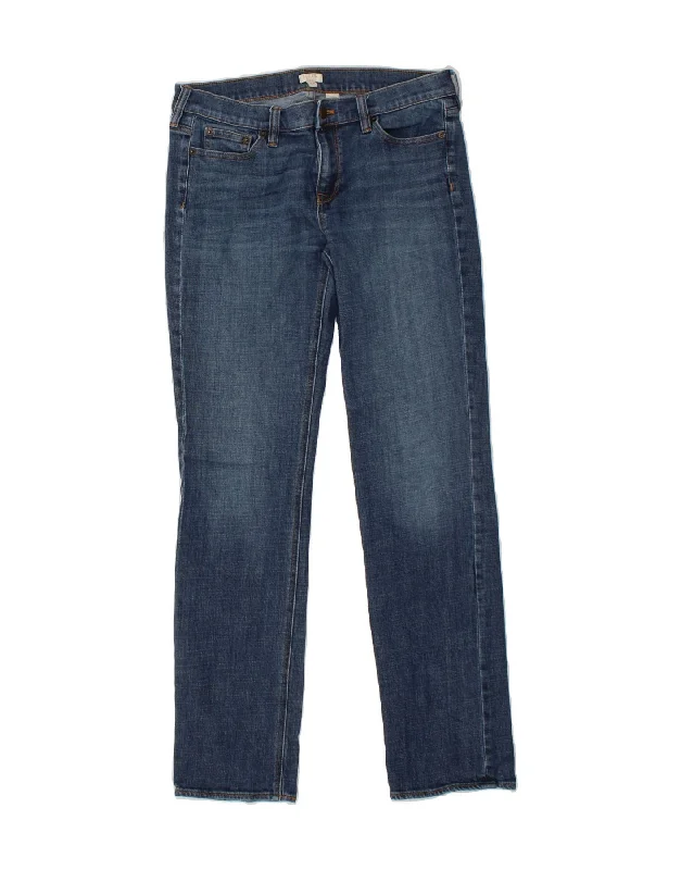 J. CREW Womens Straight Jeans W30 L30 Blue Cotton Comfortable Mid-Rise Jeans