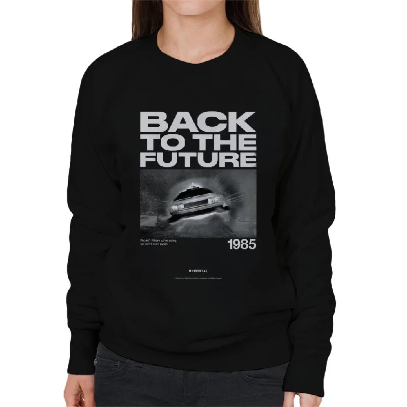 Back to the Future 1985 We Dont Need Roads Women's Sweatshirt Hoodie with Gradient Ombre Colorful Back to the Future 1985 We Dont Need Roads Women's Sweatshirt Hoodie with Gradient Ombre Colorful