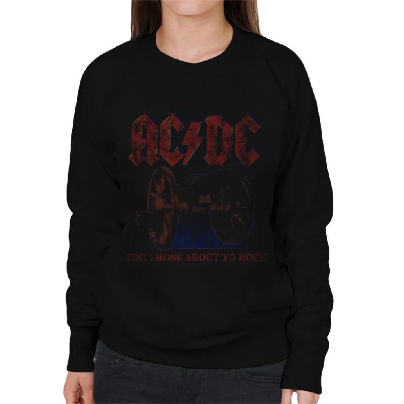 AC/DC Canon For Those About To Rock Women's Sweatshirt Hoodie with Patch Decorative Personalized AC/DC Canon For Those About To Rock Women's Sweatshirt Hoodie with Patch Decorative Personalized