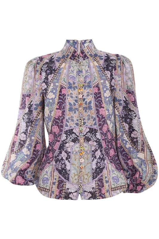 Celestial Spliced Blouse Chic Square Blouse
