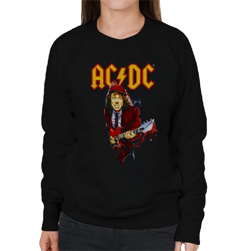 AC/DC Angus Young Women's Sweatshirt Hoodie with Typography Text Message