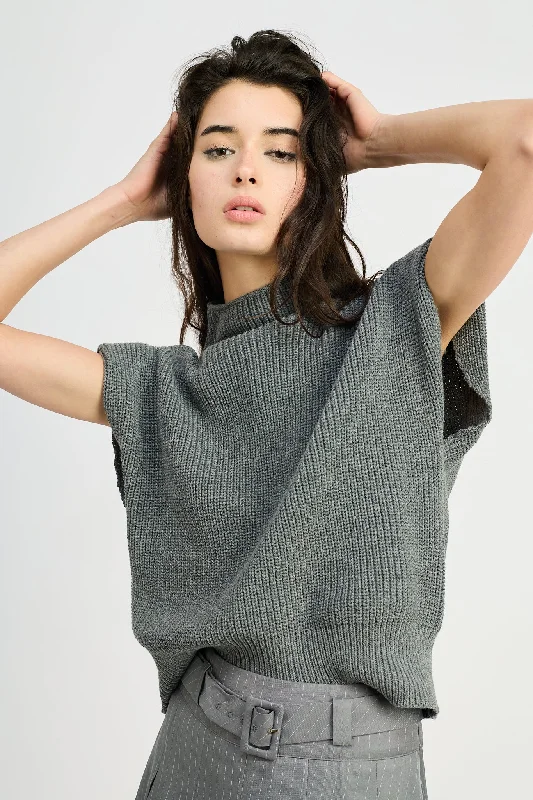 Karalie Knit Sweater Vest Toggled Drawstring Belted