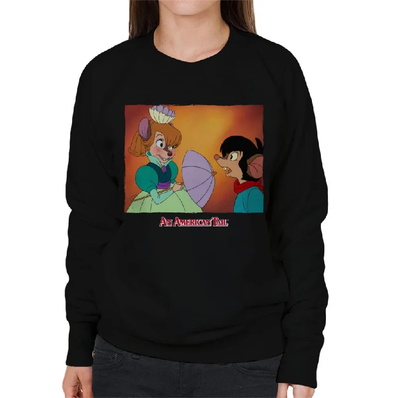 An American Tail Bridget Blushing Women's Sweatshirt Hoodie with Front Slit Layering Stylish An American Tail Bridget Blushing Women's Sweatshirt Hoodie with Front Slit Layering Stylish