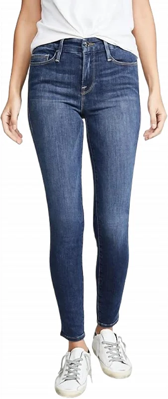 Women's Legs Skinny Jeans In Blue Comfortable Zip-Fly Denim Jeans
