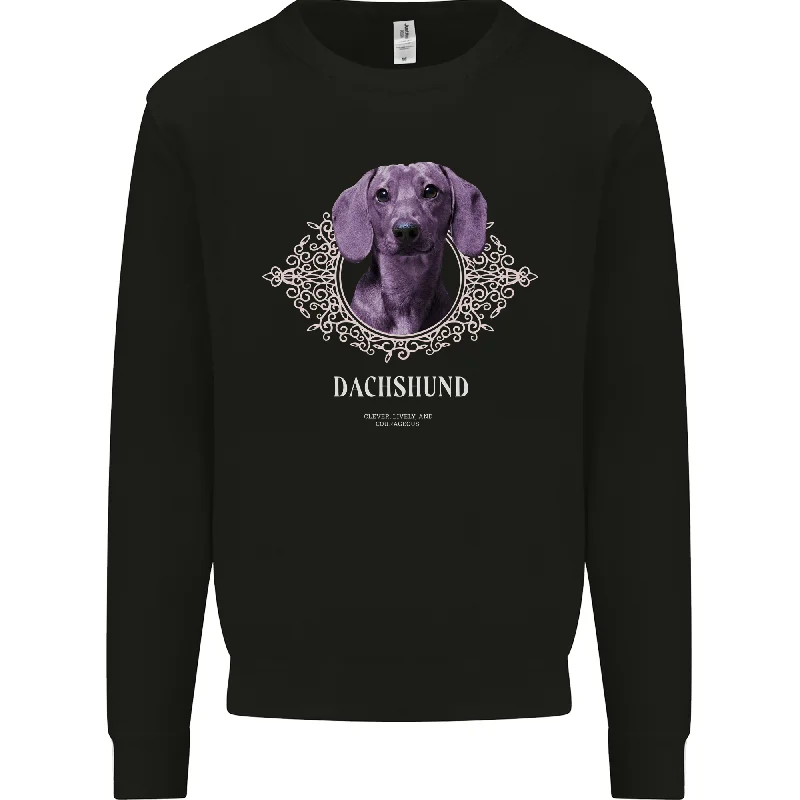A Dachshund Dog With Decoration Mens Sweatshirt Jumper Hoodie with Typography Text Message A Dachshund Dog With Decoration Mens Sweatshirt Jumper Hoodie with Typography Text Message
