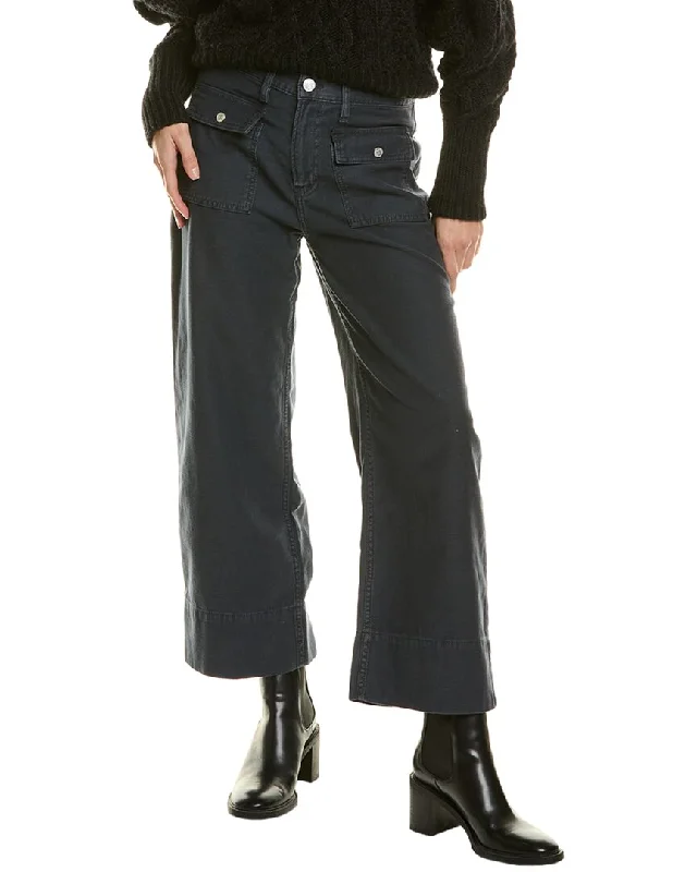 FRAME Denim 70s Washed Navy Crop Straight Jean Comfortable Zip-Up Skinny Jeans