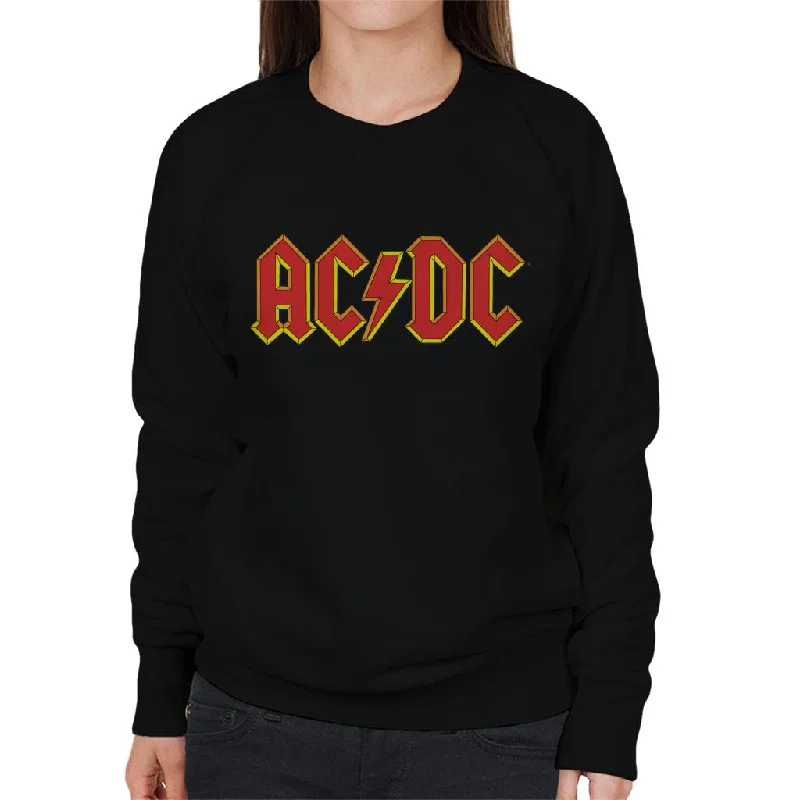 AC/DC Yellow Glow Logo Women's Sweatshirt Hoodie with Zipper Placket Modern Functional AC/DC Yellow Glow Logo Women's Sweatshirt Hoodie with Zipper Placket Modern Functional